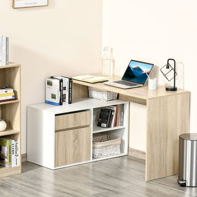 Modern Corner Desk with Storage Homcom