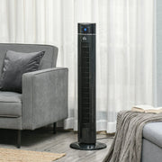 42" Anion Tower Fan with Remote, 3 Speed, Oscillation, Black Homcom