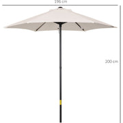 2m Patio Parasol - Outdoor Sun Shade, 6 Ribs Outsunny
