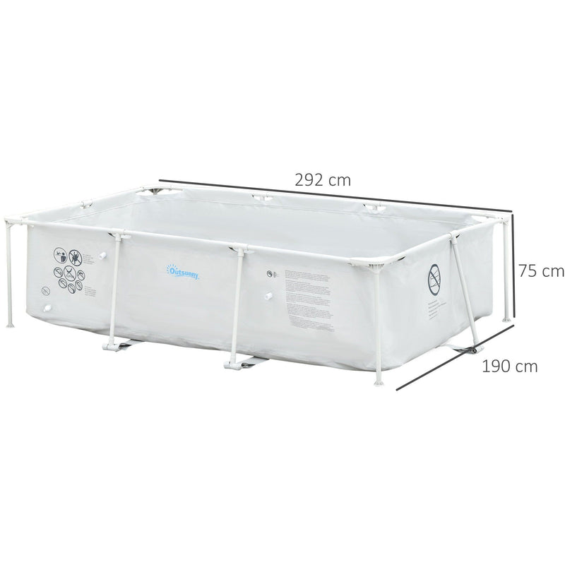 8ft Steel Frame Pool Set, Filter Pump, Rust Resistant Outsunny