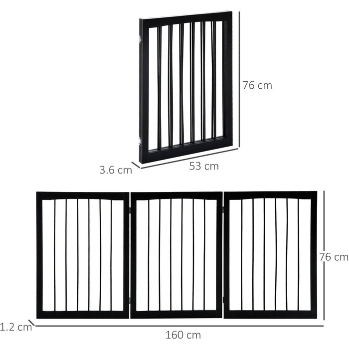 No Screw Pet Gate, Wooden 3 Panel, Freestanding, 160 x 76cm