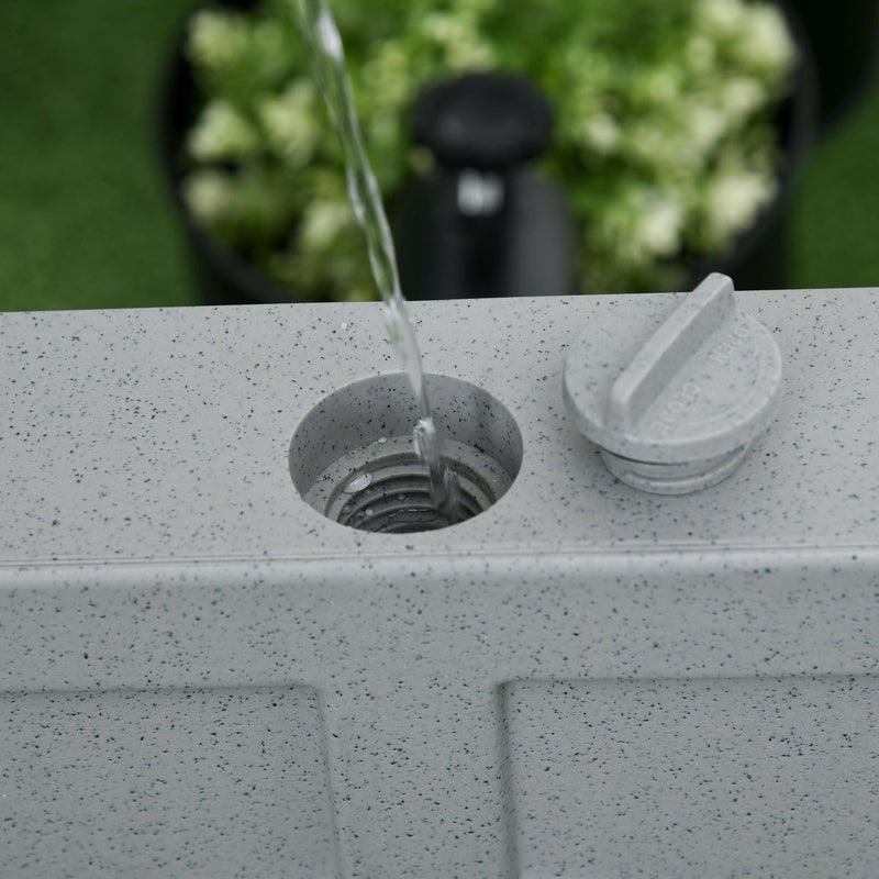 Outsunny Garden Parasol Base Holder, 24kg Water or 30kg Sand Filled, Outdoor Market Umbrella Stand Weight with Wheels and Brakes, Grey Outsunny