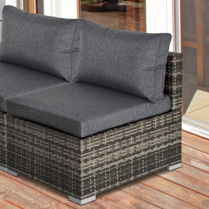 Rattan Single Middle Sofa with Cushions for Outdoor Use