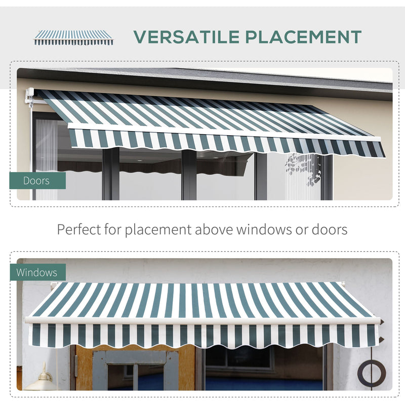 Manual Retractable Garden Patio Awning, 2.5m x 2m