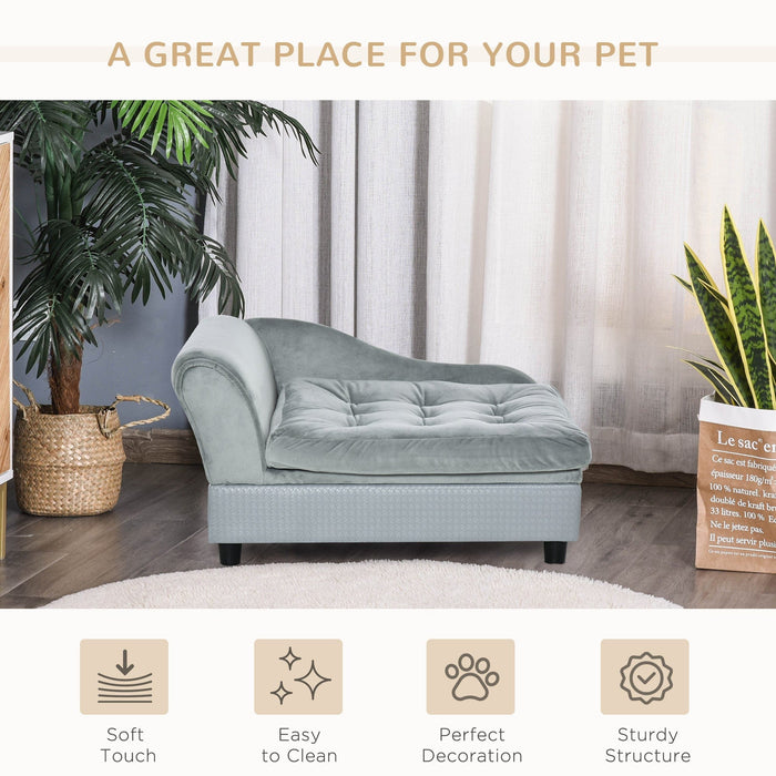 Light Blue Dog Sofa with Storage (76x45x41.5cm)