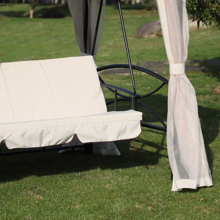 Outdoor 2-in-1 Convertible Garden Swing Chair Bed