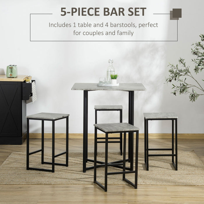 5-Piece Bar Table and Stools For Kitchen