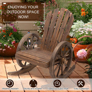 Adirondack Rocking Chair, Carbonized Wood Outsunny
