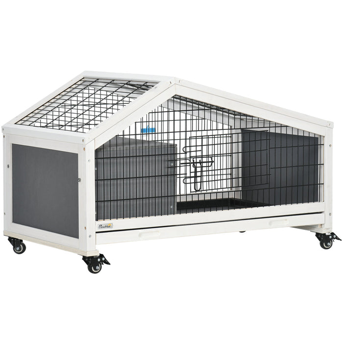 Indoor Rabbit Hutch with Wheels