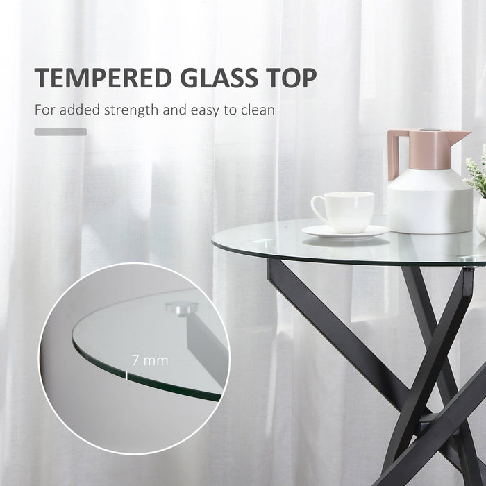 Small Round Glass Top Dining Table For 2