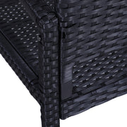 Outsunny Rattan Chair 2-Seater Loveseat-Black Outsunny