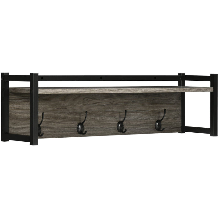 Grey Wall-Mounted Coat Rack