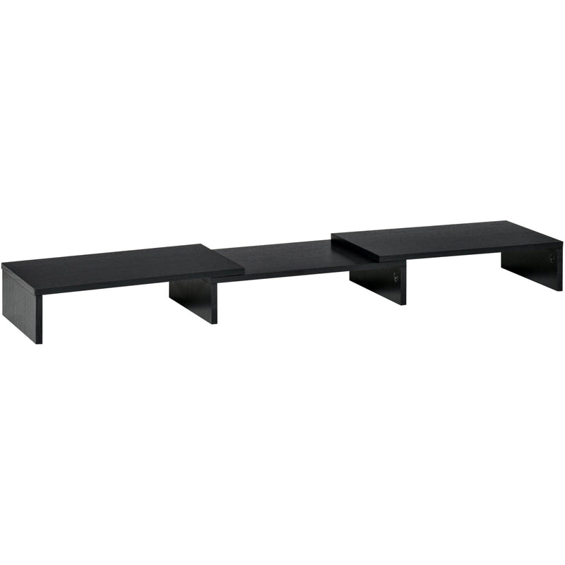 Wooden Dual Monitor Stand, Screen Riser, Black