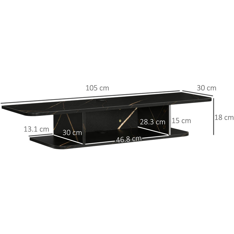 Floating TV Unit, up to 40", Media Console, Black