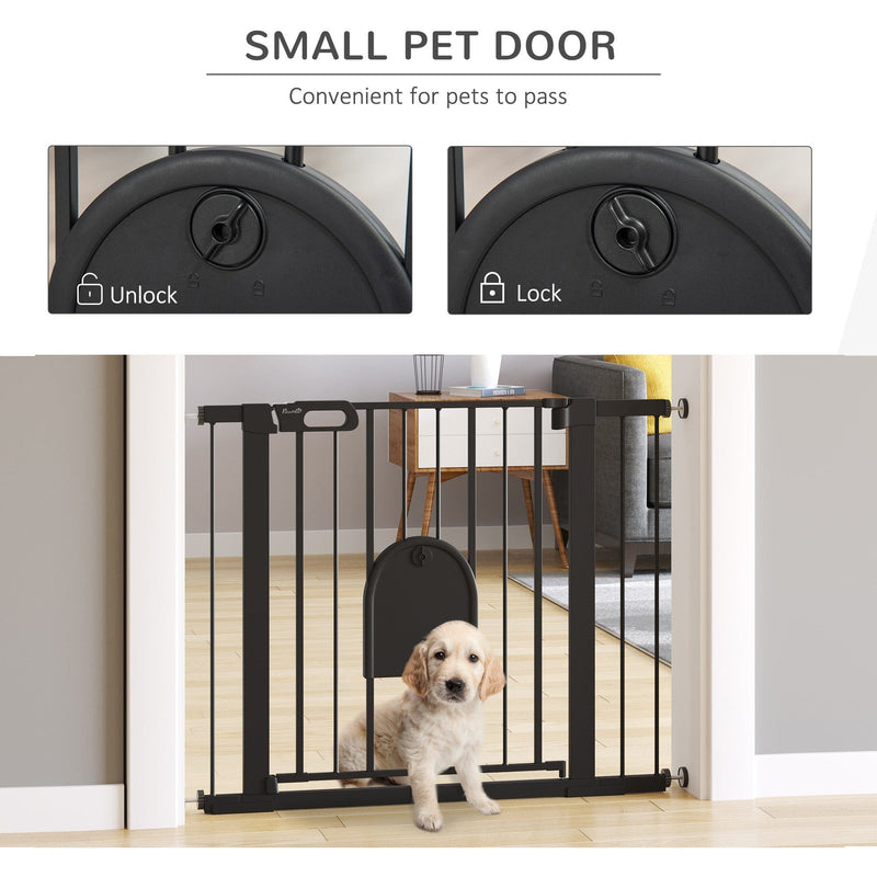 Extra Wide Pet Safety Gate, Black, 75-103cm