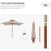 Pagoda Style Large Patio Parasol Outsunny
