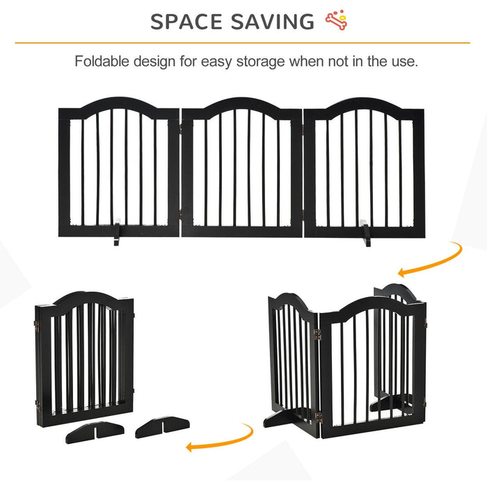 No Screw Freestanding Wooden Pet Gate,155 x 61cm