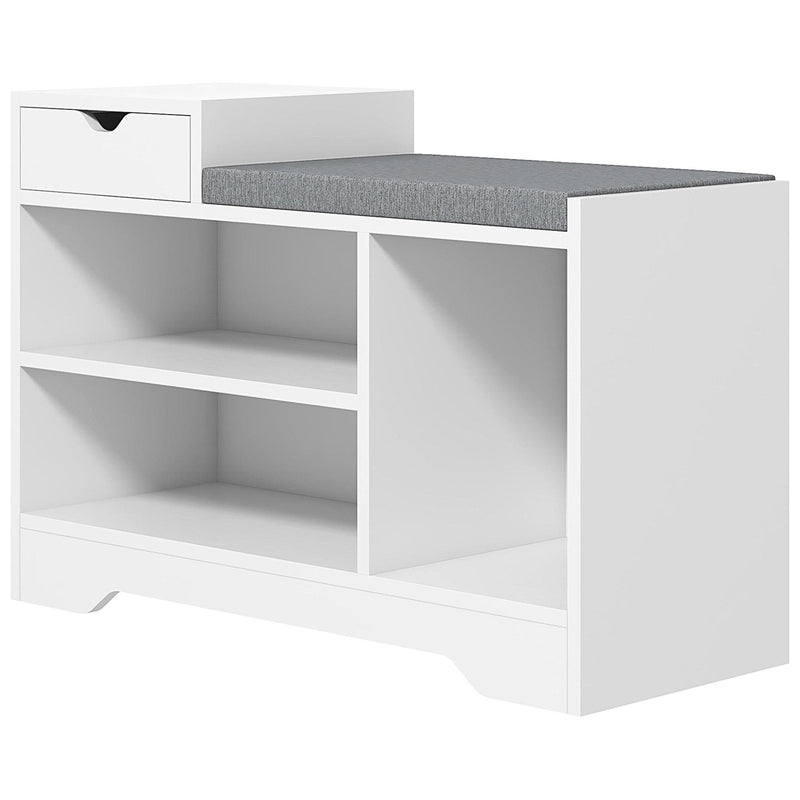 HOMCOM White Hallway Bench With Storage
