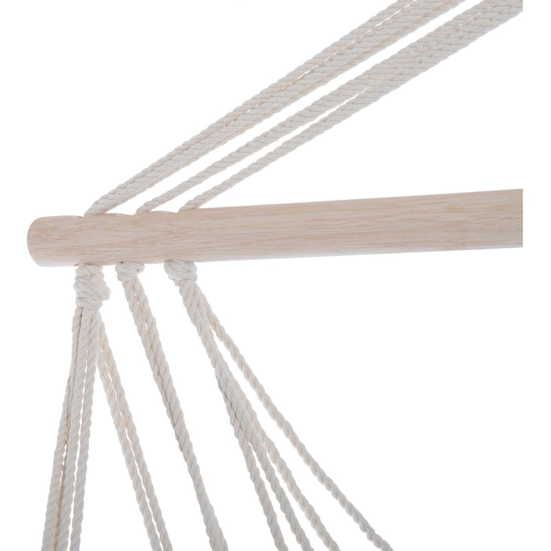 Outdoor Hammock Chair - Wooden Footrest, Armrest - Cotton