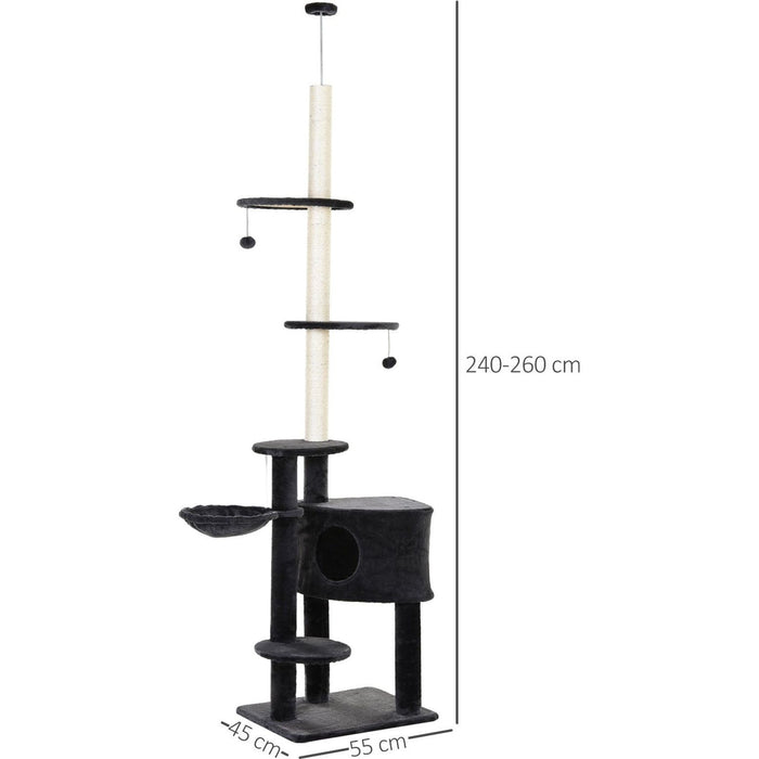 Adjustable Cat Tree, Carpet Platforms, Condo, Sisal Areas