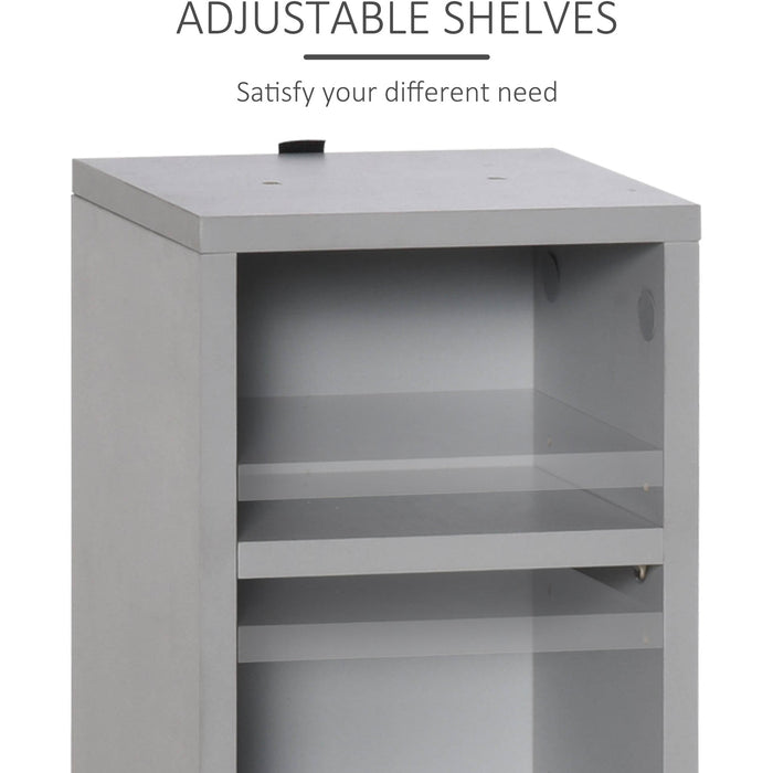 Grey CD/DVD Display Shelf: 204-Unit Capacity