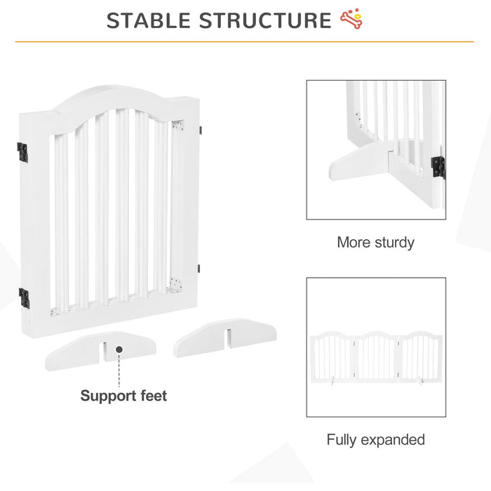 No Screw Freestanding Wooden Pet Gate,155 x 61cm