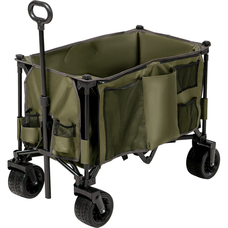 Green Folding Garden Garden Trolley on Wheels