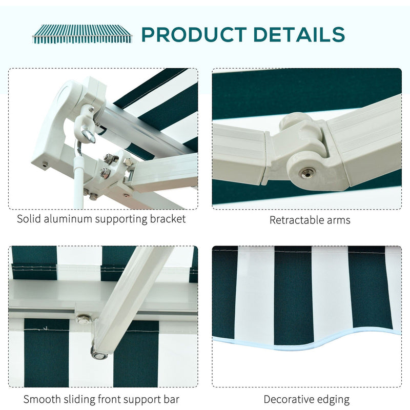 Manual Retractable Awning, 3.5 x 2.5 m