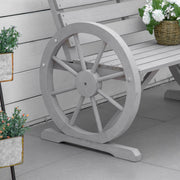 Wagon Wheel Garden Bench Outsunny