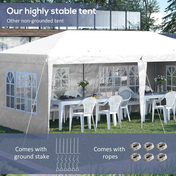 6x3 Pop Up Gazebo With Sides, Water & UV-Resistant, White