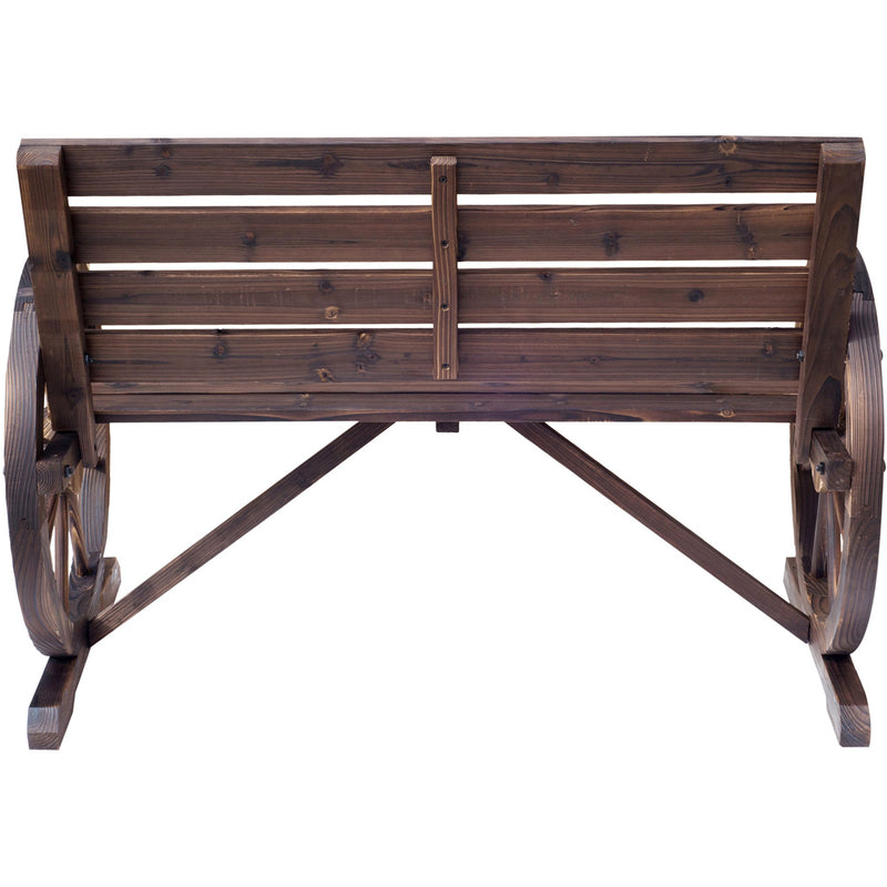 Wagon Wheel Garden Bench Outsunny
