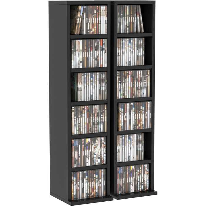 CD/DVD Display Shelf, Black, 204 Set (Set of 2)