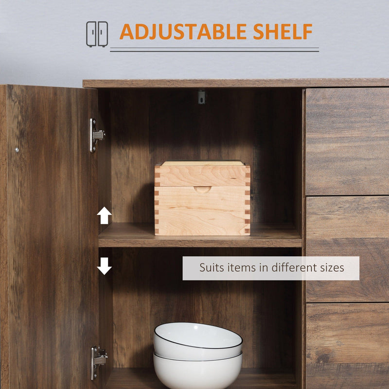 Industrial Sideboard, Storage, Distressed Brown