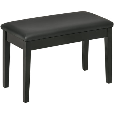 Black Leather Piano Bench Homcom