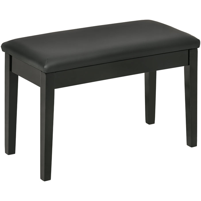 Black Leather Piano Bench