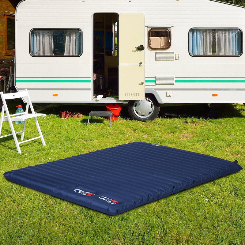 Outsunny PVC Self-Inflating 2/3Person Camping Sleeping Mattress Green Outsunny