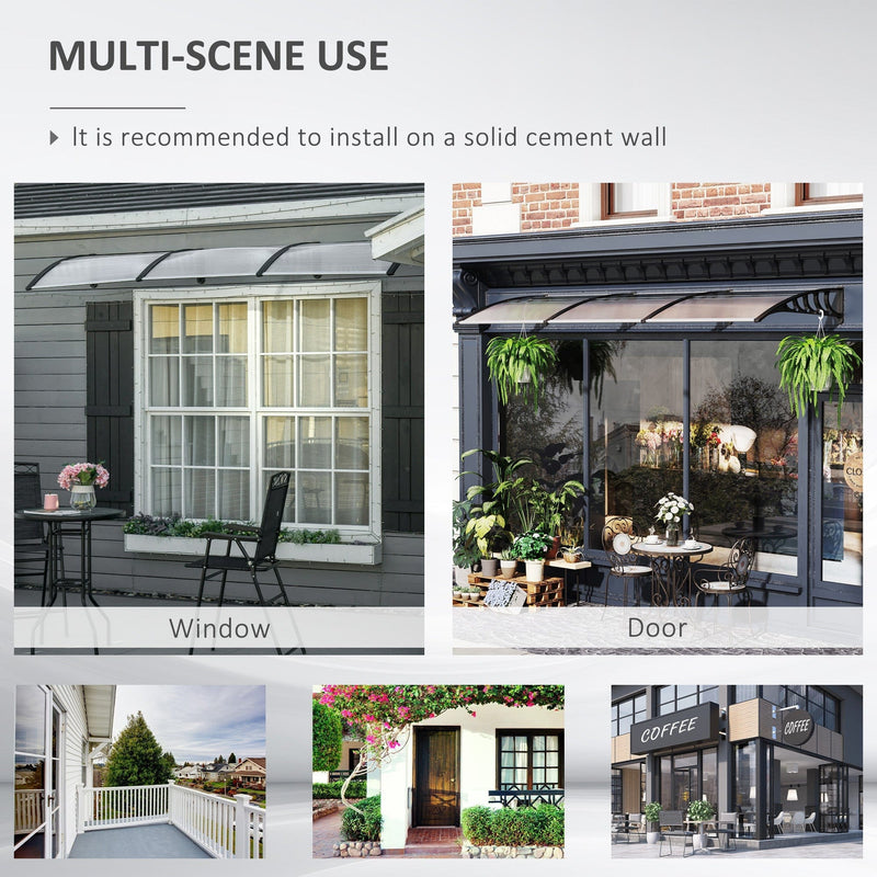 Modern Porch Canopy, Rain Shelter, Black Outsunny