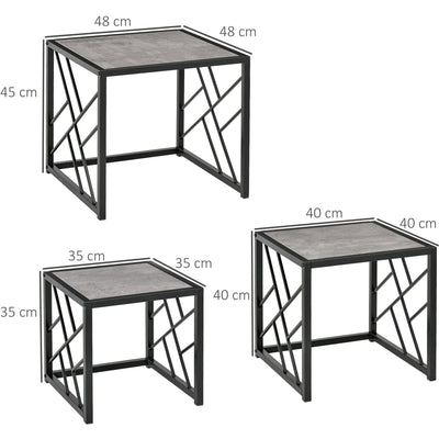 Nesting Tables Set of 3 Homcom