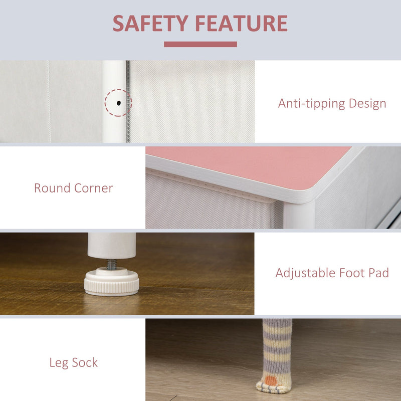 6 Drawer Chest With Pink Handles