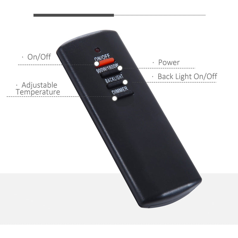 LED Curved Wall Mounted Electric Fireplace, 900/1800W