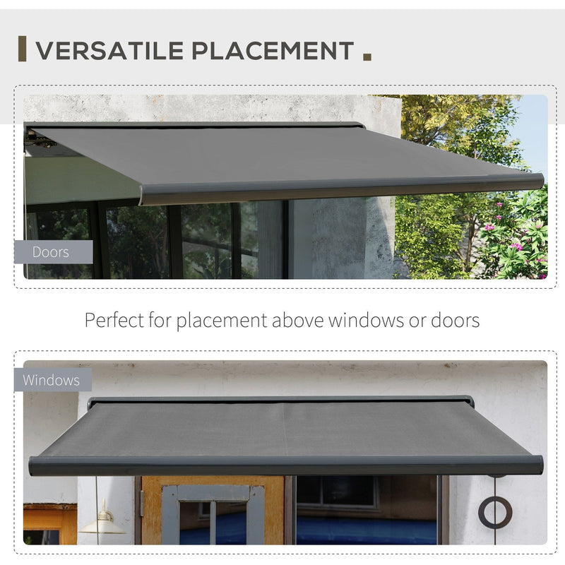 Electric Patio Awning, Remote Control, Grey