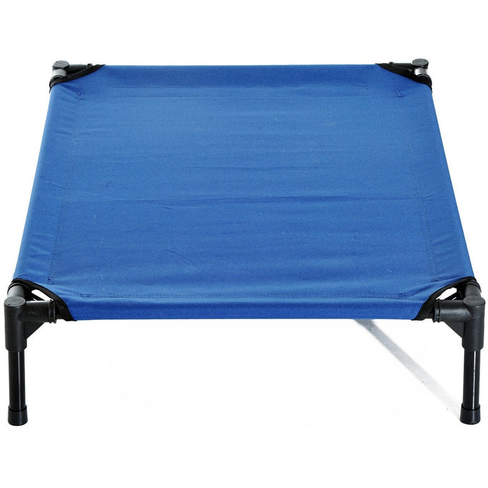 Elevated Camping Pet Bed, Metal Frame, Blue