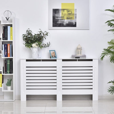 Long Radiator Cover, White, L152 x W19 x H81 cm Homcom