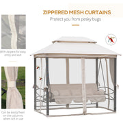 Outdoor 2-in-1 Convertible Garden Swing Chair Bed Outsunny