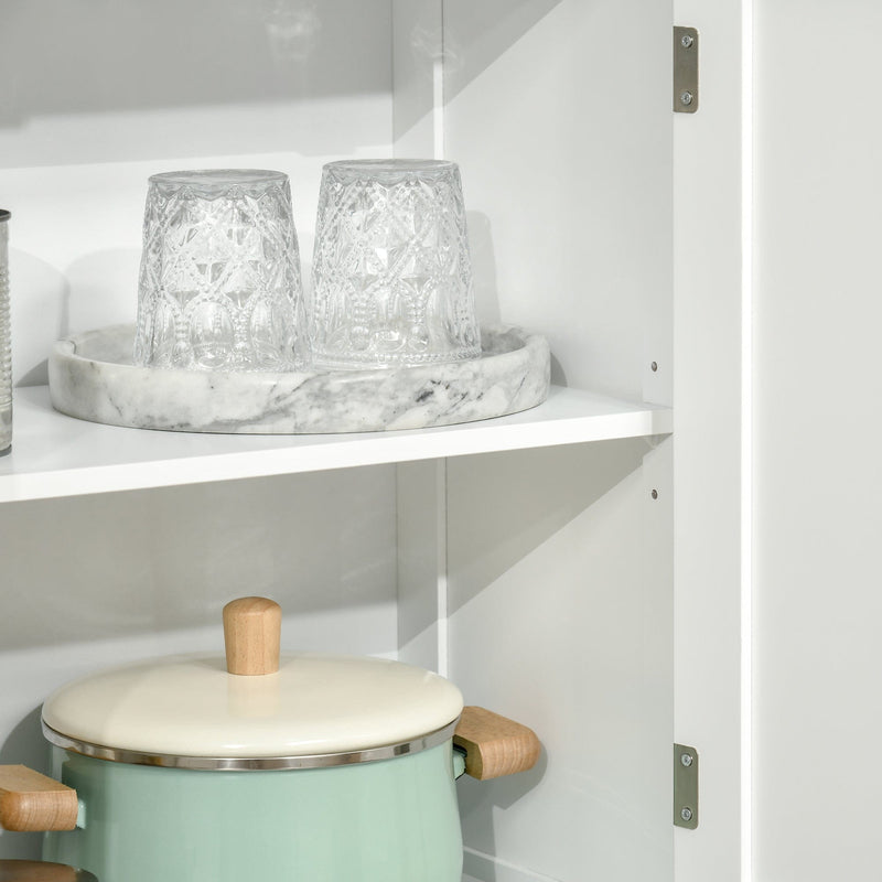 4-Door Cabinet, Glass Doors, White