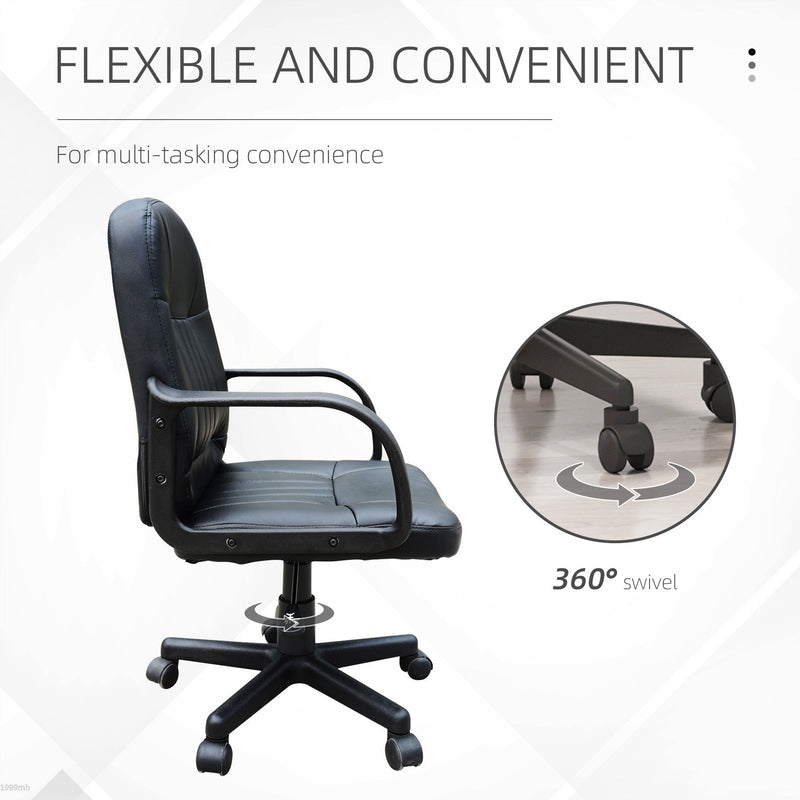 PU Leather Mid Back Swivel Office Chair