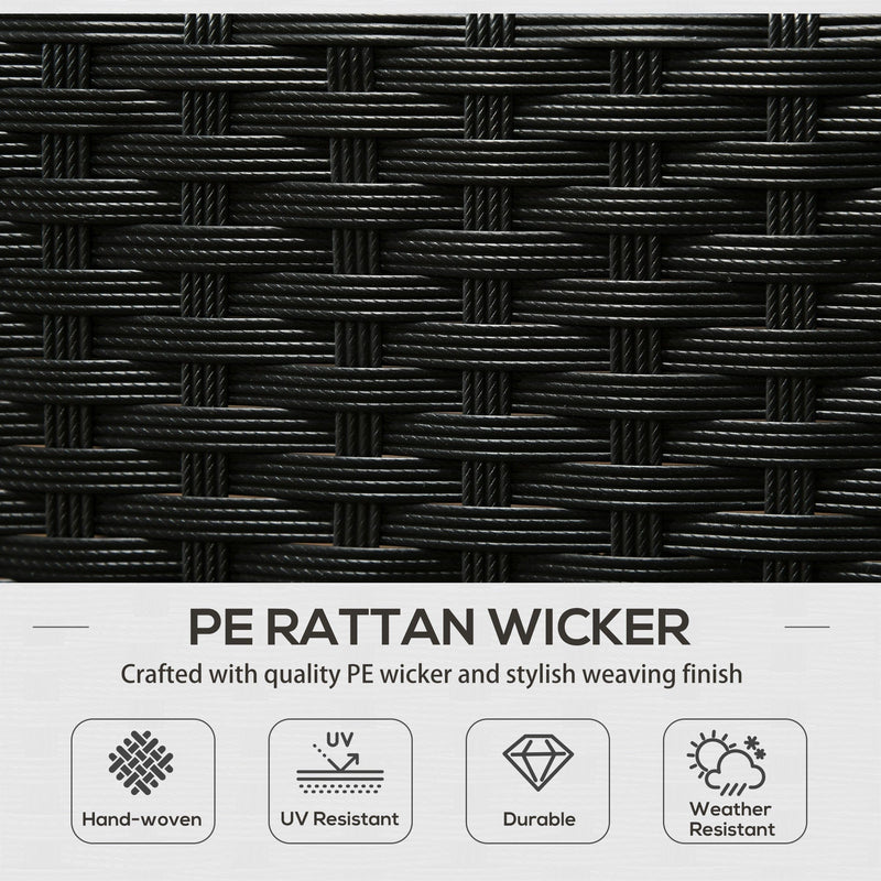 5 Seater Rattan Garden Furniture Set, Grey, Black