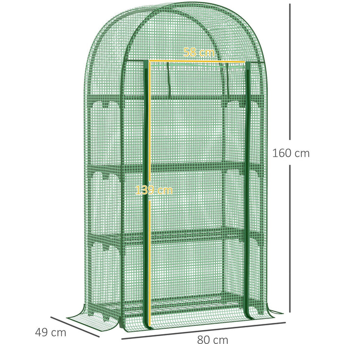 Portable Mini Greenhouse, 80x49x160cm, Green