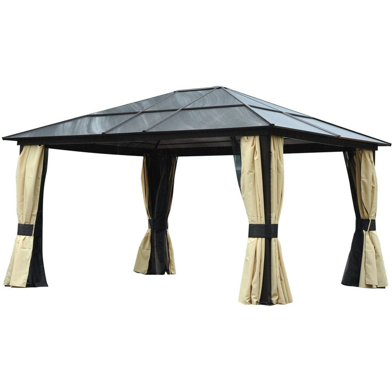 Polycarbonate Hardtop Gazebo, Stylish Garden Pavilion, 4x3.6m