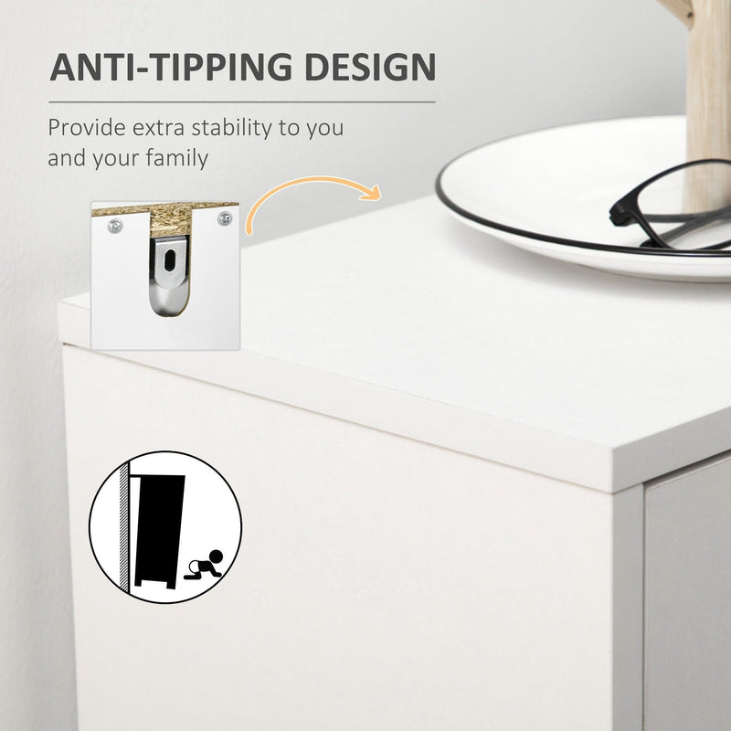 HOMCOM White Shoe Cabinet For Hallway